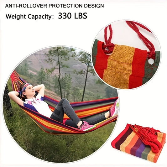Camping Hammock for One Person with Hanging Straps and Carry Bag, 330 lb Capacity
