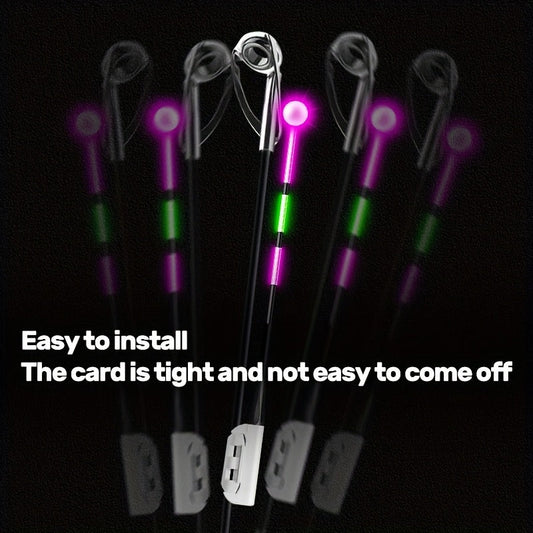 Fishing Bite Indicator Rod Tip Lights, Gravity-Sensing Color Change, 5-Pack