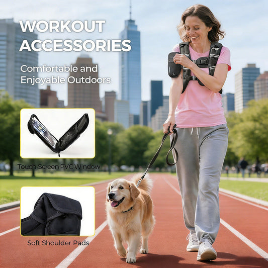 Weighted Vest with Reflective Panels and Phone Pouch, 8, 12 or 16 lb