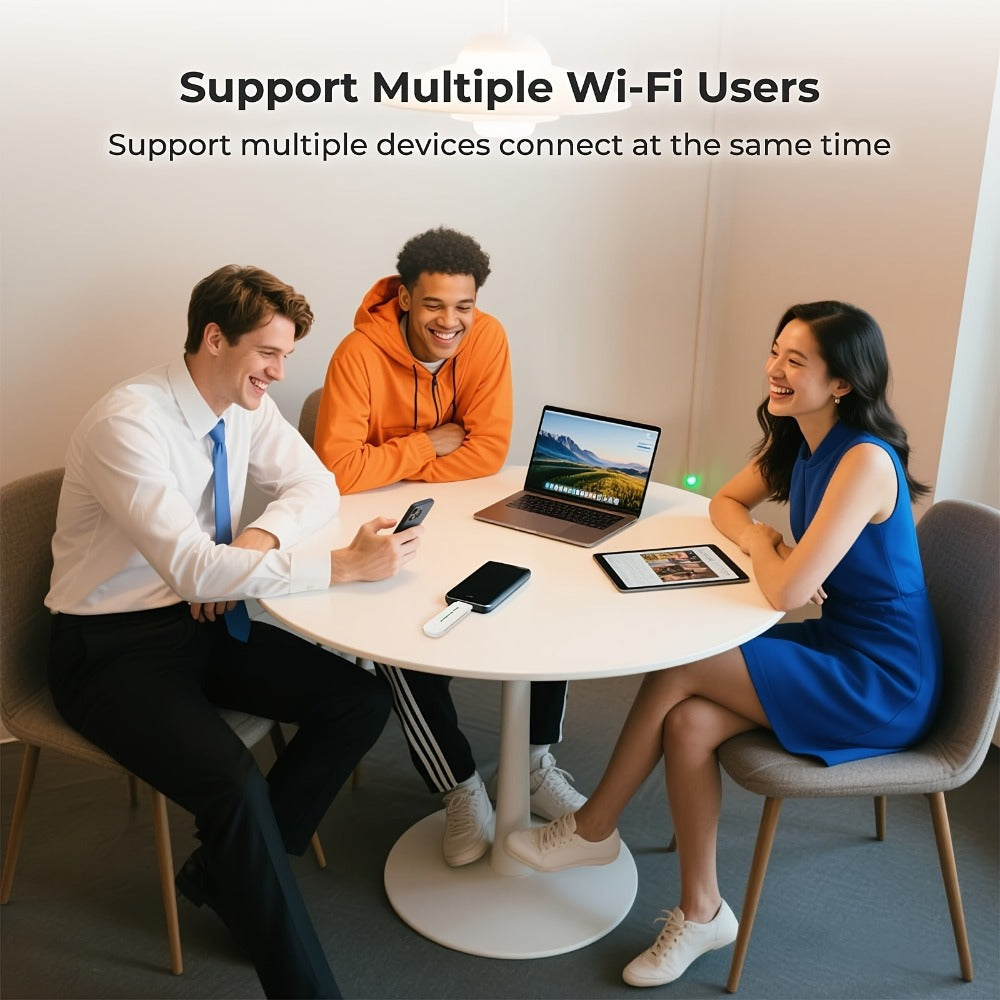 EIOTCLUB 4G LTE USB WiFi Dongle Portable Hotspot - Pre-Installed SIM & 1GB Trial Data, 150Mbps, Supports 10 Devices, No Contract, Plug and Play, US Network for Travel Remote Work Camping