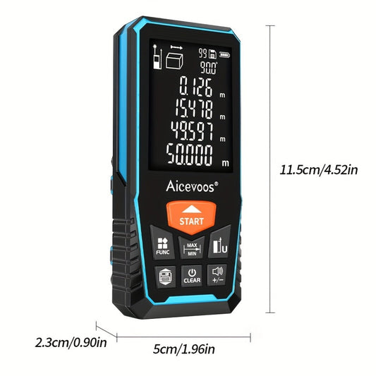 Laser Distance Meter with Green Beam, Backlit LCD and 50–120 m Range Options