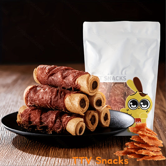 Meat-Wrapped Cowhide Dog Chew Sticks, Chicken or Duck, 5.29 oz