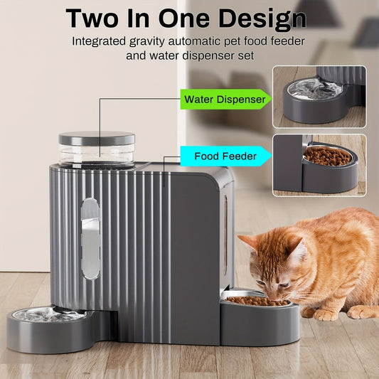 Gravity Dog Feeder & Water Dispenser Set, 1.59 Gal Water + 5.73 lb Food Capacity