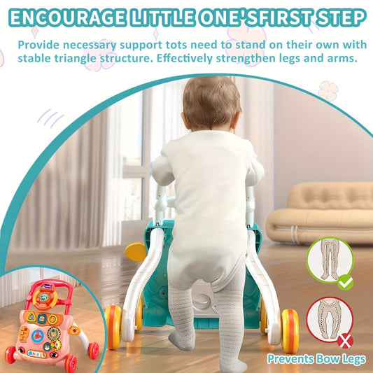 Musical Baby Push Walker with Activity Center for Sit-and-Stand Play