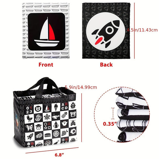 High Contrast Baby Flashcards, 64-Card Set in Black, White & Red
