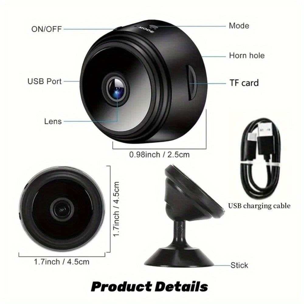 1080P Mini WiFi Security Camera 4 Pack with Night Vision & Motion Detection – 150° Rotation, Wide Angle, Indoor Compact Wireless Camera, Baby Pet Monitor, Cloud & SD Storage