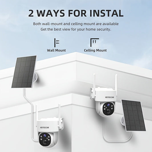 Solar PTZ Outdoor Security Camera with 3MP Video, AI Tracking & Siren Alarm