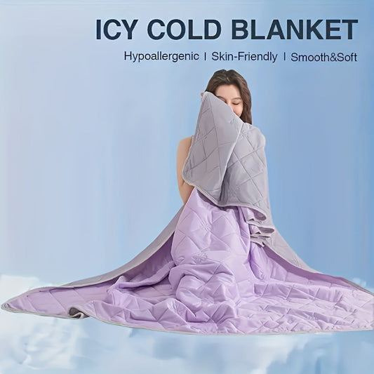 Cooling Blanket, Lightweight Breathable Knit in Light Violet or Light Green