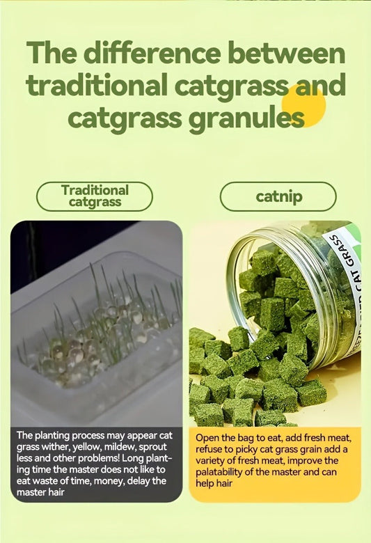 Freeze-Dried Cat Grass Pellets, Mint-Flavored Cat Treats, 150 g (5.29 oz)