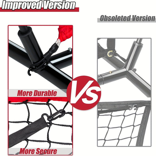 Baseball Practice Net, 7 × 7 ft, with Bow Frame, Batting Tee, 12 Baseballs and Bag
