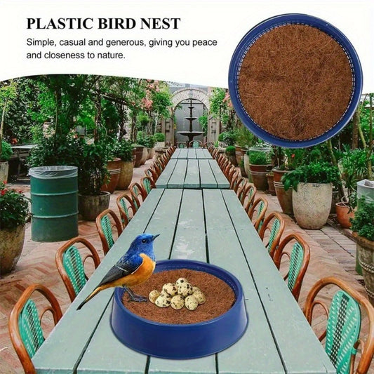 Pigeon Nesting Bowls, 6-Pack Plastic Bird Nests with Coconut Fiber Mats