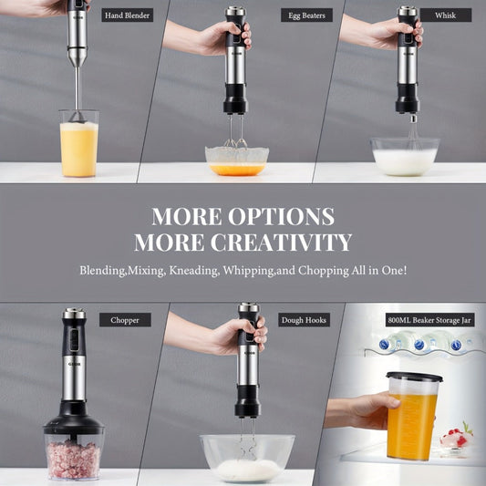 Immersion Blender, 1000W with 20 Speeds & Turbo, 6-in-1 or 7-in-1 Set