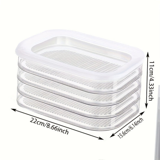 Stackable Refrigerator Organizer Containers with Lids, 4-Tier Food Storage Set