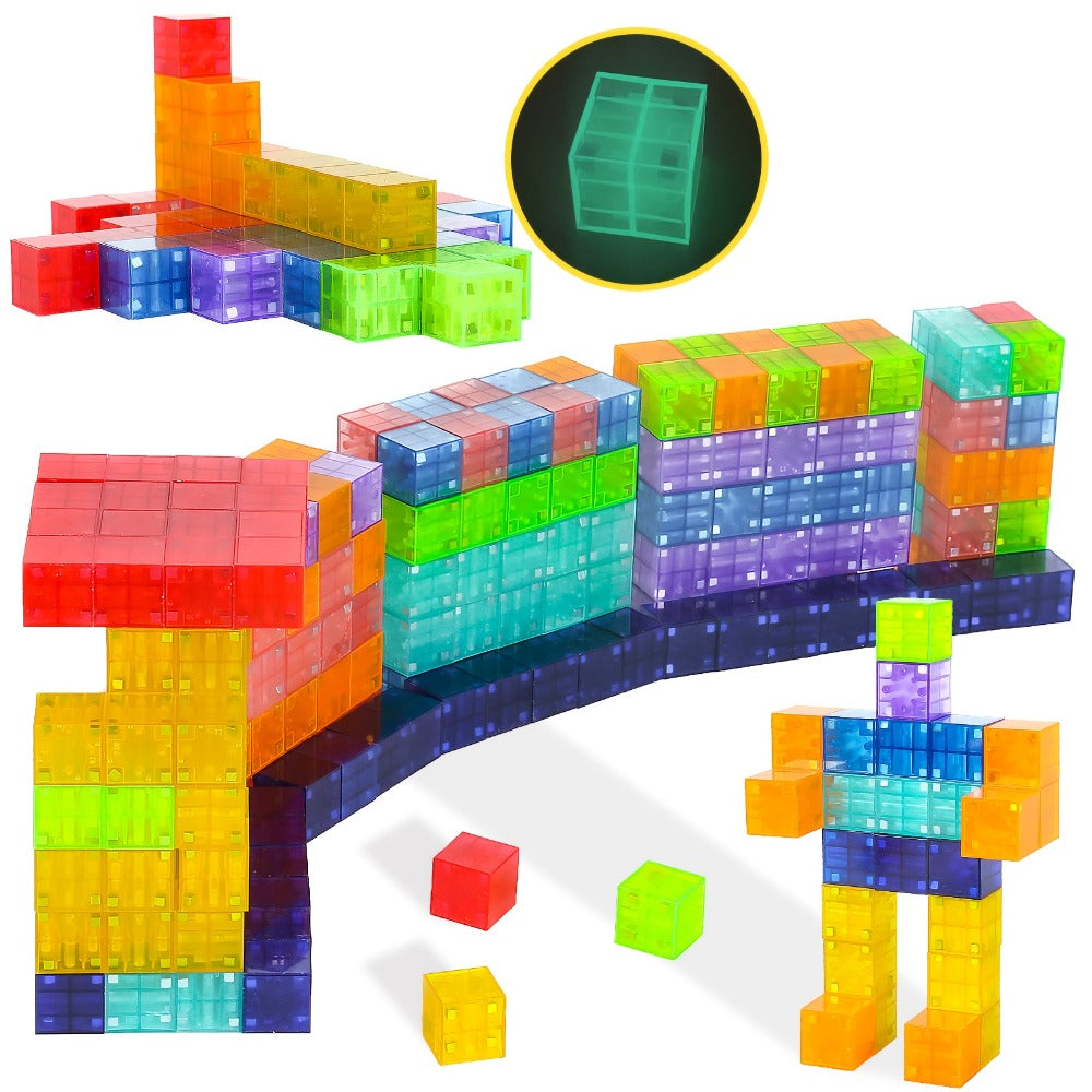 3D Magnetic Cube Building Set, 54 Pieces for Ages 3+