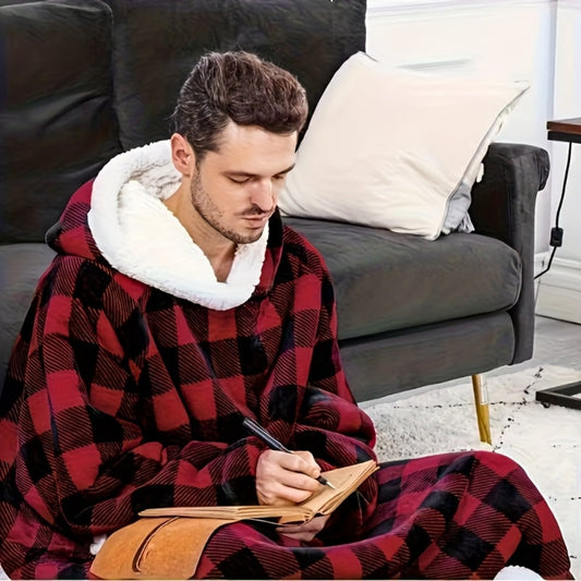 Wearable Hooded Blanket in 400 GSM Flannel Fleece, 4 Color Options
