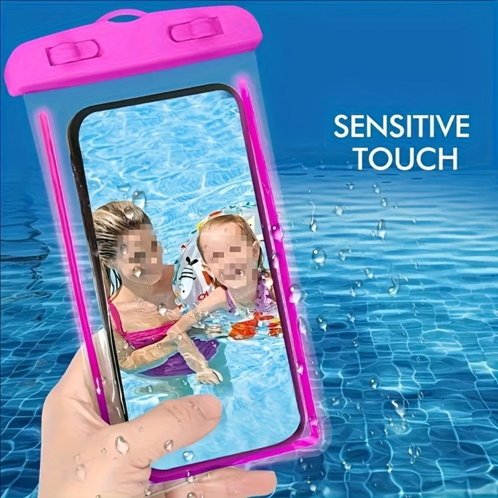 Waterproof Phone Pouch 6 Pack Universal Dry Bag with Neck Strap & PVC Clear Window for Swimming Boating Beach Kayaking Camping – Touchscreen Compatible Water Sports Phone Bag