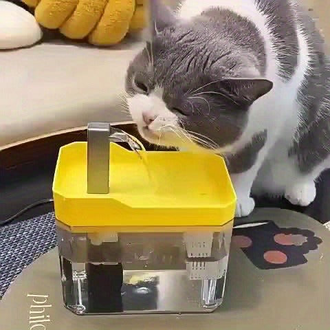 Pet Water Fountain with 4-Stage Filtration, USB Power and Visible Water-Level Window