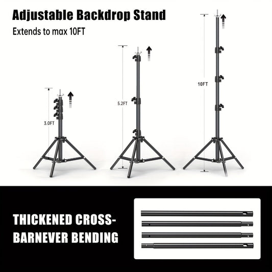 Backdrop Stand Kit BEIYANG, Adjustable Iron Frame with Clamps & Carrying Bag