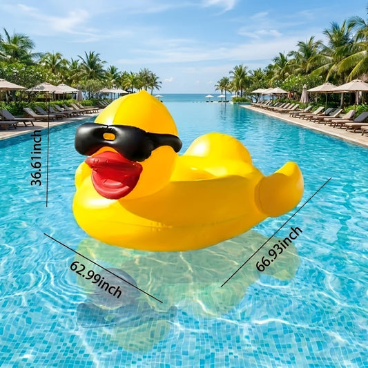 Giant Inflatable Duck Pool Float, Yellow Ride-On Style for Pool Days