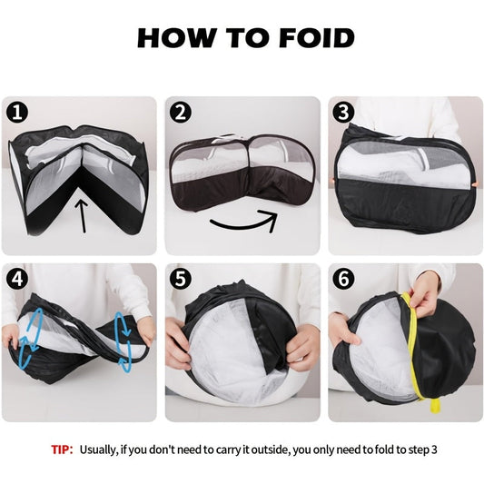 Small Animal Playpen, Foldable Pop-Up Pen with Mesh Cover, 47.24 Inches, Black