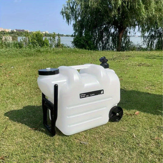 Rolling Water Container with Wheels & Pull Rod, 28 L (7.4 US gal), Khaki PE