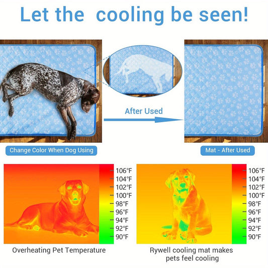 Dog Cooling Mat, Washable and Foldable Pet Pad for Dogs and Cats, 4 Sizes