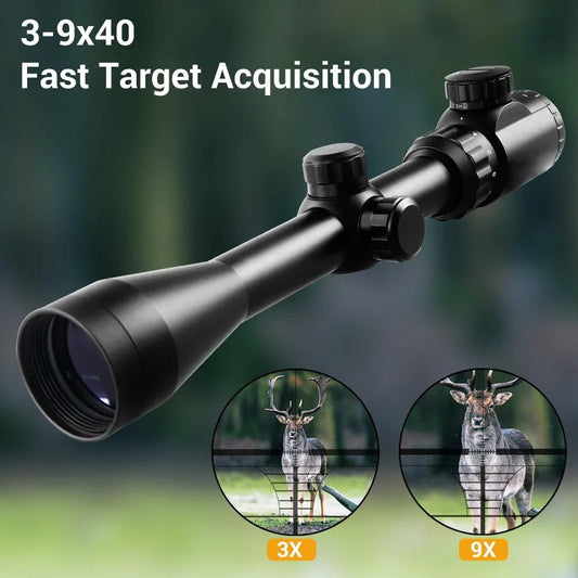Riflescope 3-9x40 with Red/Green Illuminated Reticle and Picatinny Mount