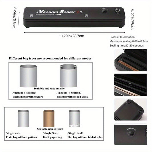 Automatic Vacuum Sealer Machine with 50 Bags for Food Storage