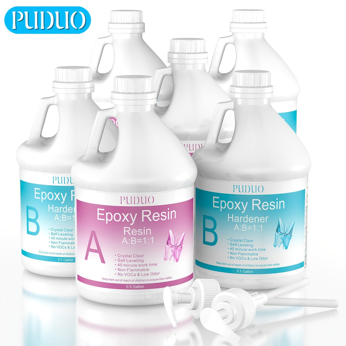 Ultra-Clear Epoxy Resin Kit 1 2 3 Gallon Fast Curing Bubble-Free Non-Yellowing – 2-Part AB Epoxy for Coatings Casting Countertops River Tables & DIY Crafts