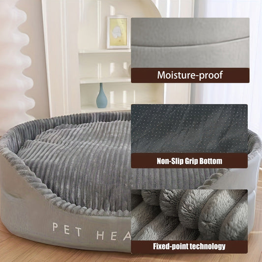 Plush Pet Bed for Dogs & Cats, M–XXL Sizes with Separate Replacement Pad Option
