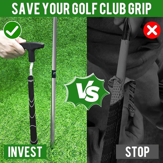 V-Groove Golf Grip Removal Tool, 11-Inch Carbon Steel with T-Handle