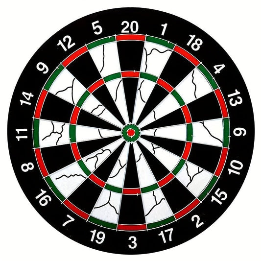 Flocked Dartboard Set, 17-Inch Double-Sided Board with Alloy Frame and 12 Darts