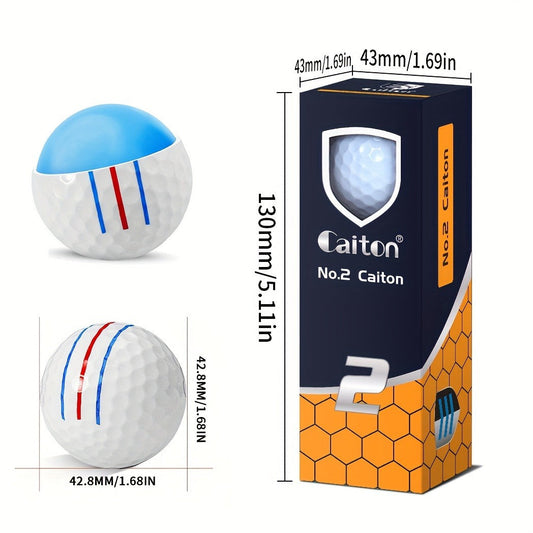 Golf Balls with 360-Degree Aiming Line for Putting Practice, 6-Pack