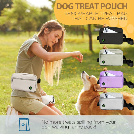 Dog Treat Pouch with Detachable Treat Bag, Poop Bag Dispenser and 3 Carry Styles