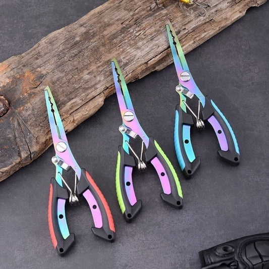 Fishing Scissors Set, Blue Medium Scissors with Wrist Cord and Storage Bag