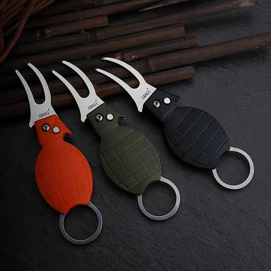 Golf Divot Repair Tool Set with Whistle, Keychain Clip & Spring Button, 3 Pieces