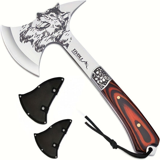 Viking Camping Hatchet, High Carbon Steel Full Tang Axe with Sheath & Gift Box