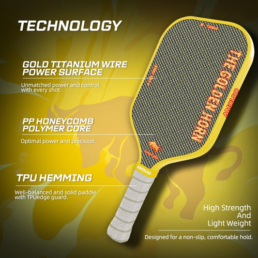 Titanium Wire-Woven Pickleball Paddle with PP Honeycomb Core, Hot-Pressed Design