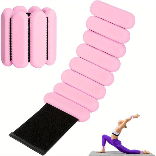Wrist and Ankle Weights in Pink Silicone, Adjustable 1 lb Pair
