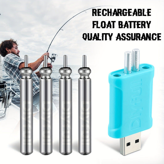 Rechargeable Fishing Float Battery Set with 8 Batteries and 2 Chargers for Night Fishing