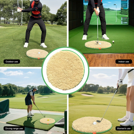 Golf Bunker Practice Mat, 19.69 x 19.69 Inches with TPR Base and 2 PU Balls