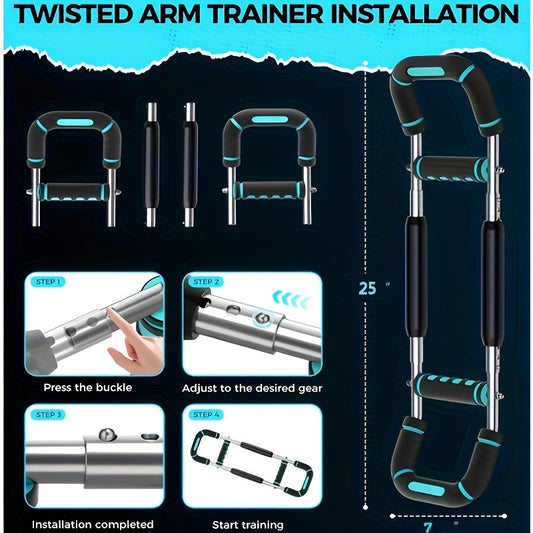 U-Shaped Chest Expander Spring Trainer with 60 and 100 LB Resistance Settings