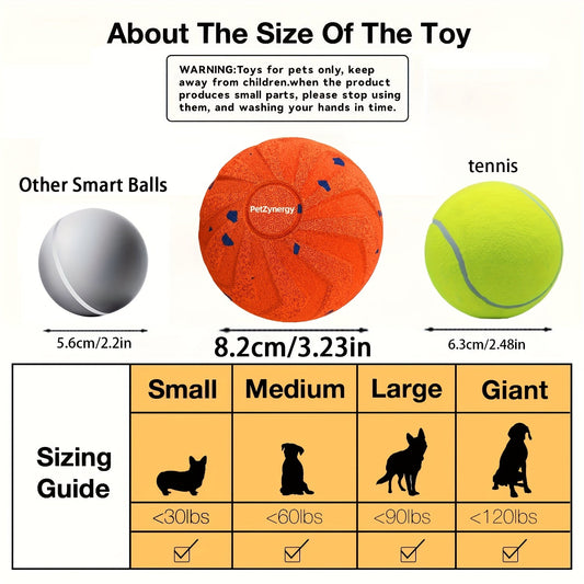 Interactive Dog Ball with Automatic Movement, USB Charging, Sleep Mode and Tap-to-Play