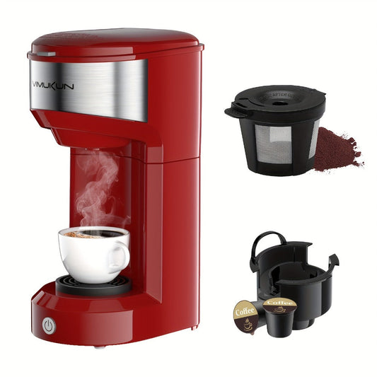 Single-Serve Coffee Maker for K-Cup Pods and Ground Coffee, 6–14oz, One-Button Operation