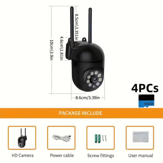 Indoor Security Camera 4-Pack with 3MP Video, AI Motion Detection & Color Night Vision