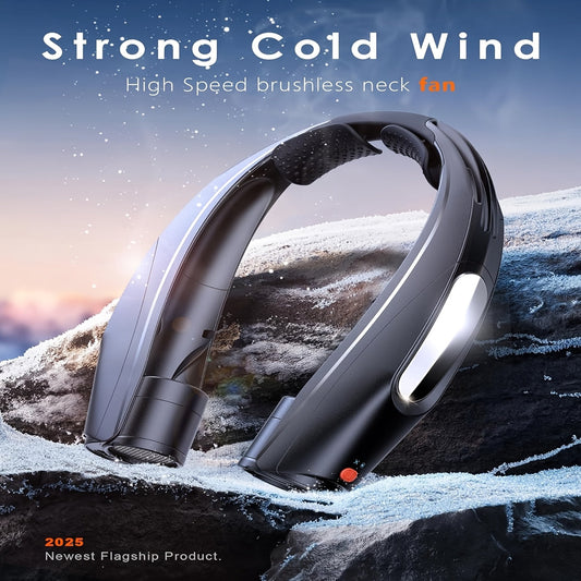 Wearable Neck Fan with 6 Speeds, USB Charging and 3000mAh Battery