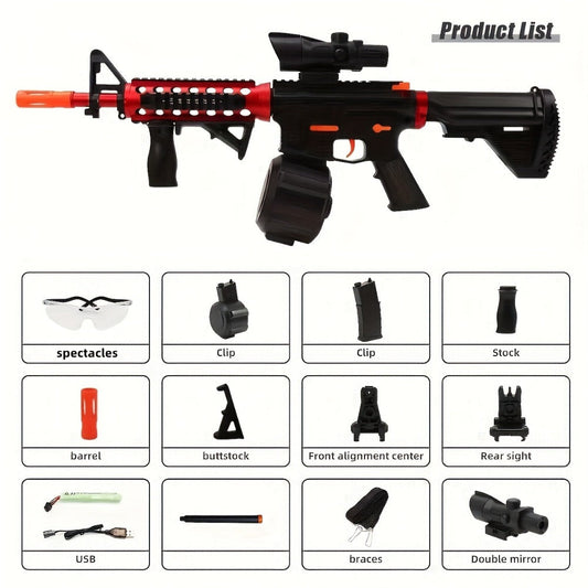Electric Splash Ball Toy Gun, USB-Rechargeable ABS Outdoor Blaster