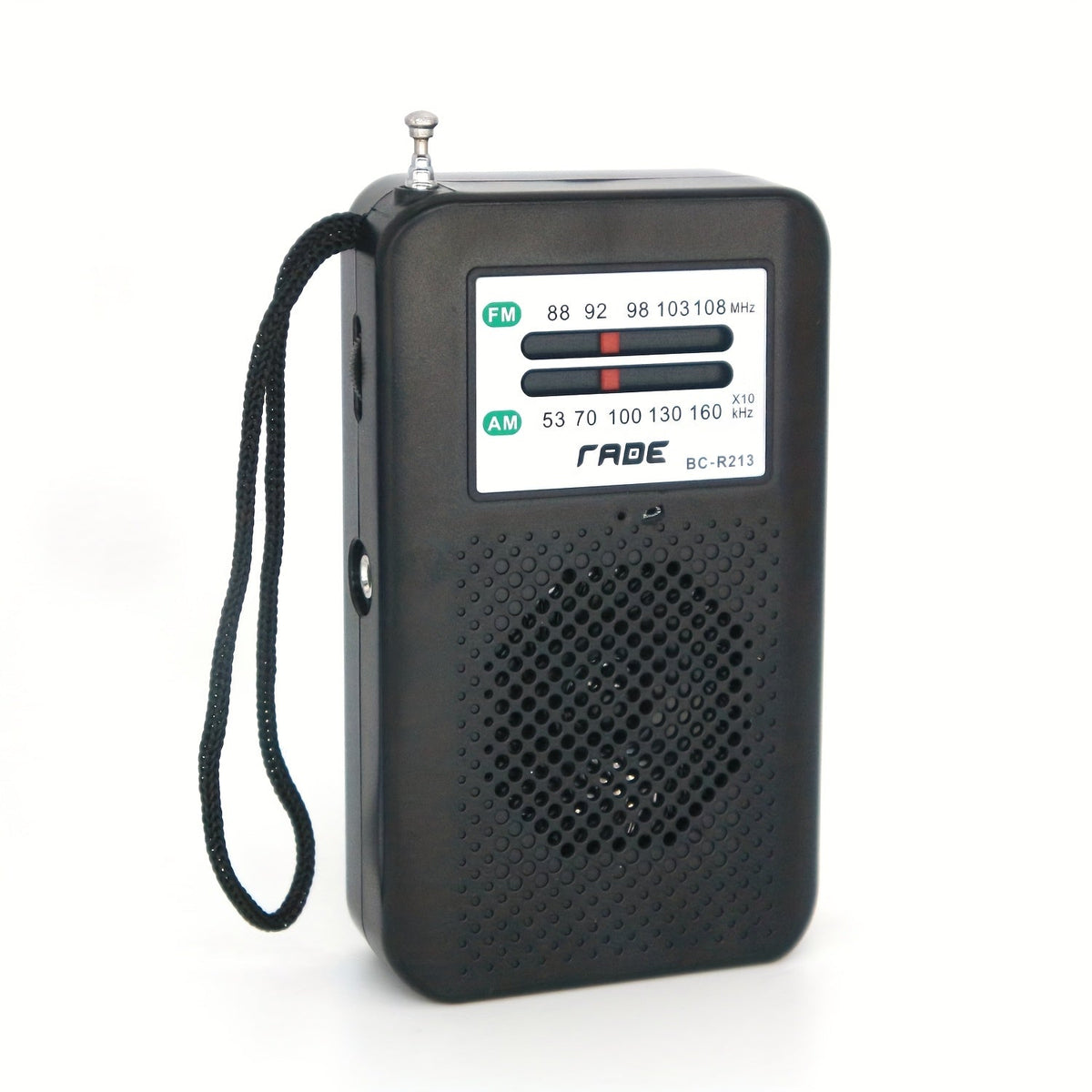 Portable AM FM Radio Battery Powered Handheld with Manual Tuner, Headphone Jack, Built-in Speaker, Adjustable Telescopic Antenna & Wrist Strap for Camping, Travel, Emergency & Outdoor Use