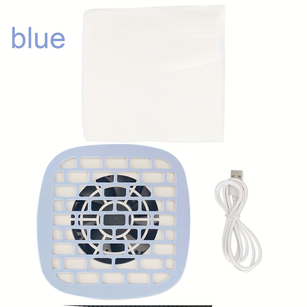 Nail Dust Collector Mini USB Electric Vacuum Cleaner with 10 Filter Pads & Strong Suction – Portable Nail Dust Suction Machine for Acrylic Gel Filing, Home Nail Station, Salon & Travel, White Pink Blue