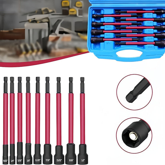 Magnetic Nut Driver Set, 18-Piece SAE & Metric with Extra Long 1/4-Inch Hex Shanks